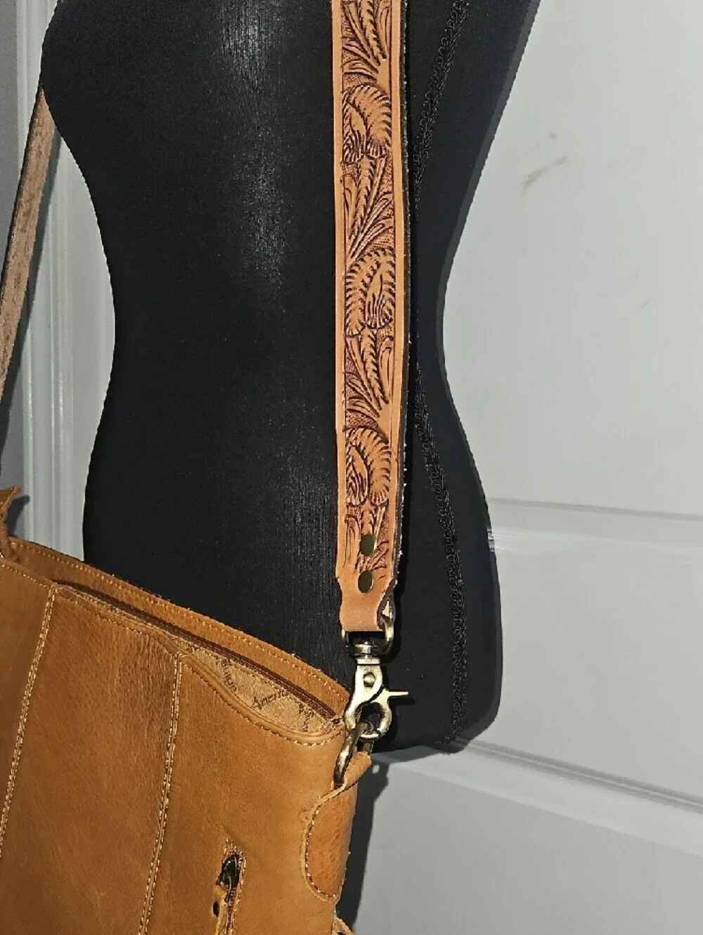 American Darling Tooled Leather Serape Fringe Crossbody Bag Western Boho